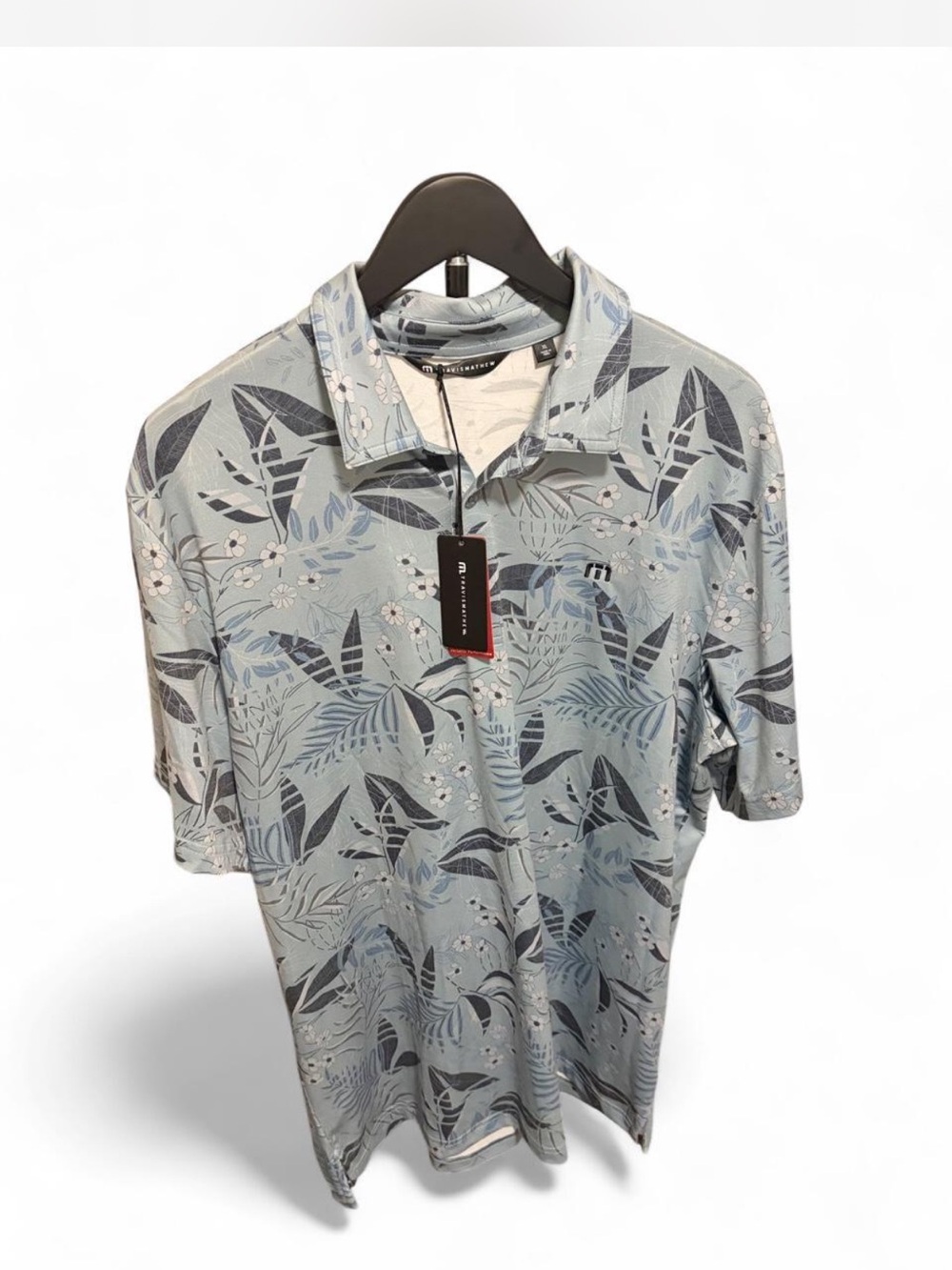 NWT Travis Mathews - Men's Blue Tropical Print Polo